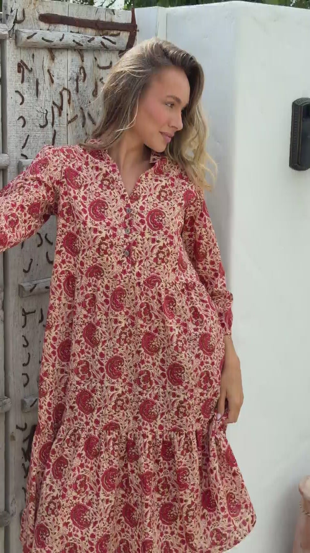 Tiered Midi Dress Rose video