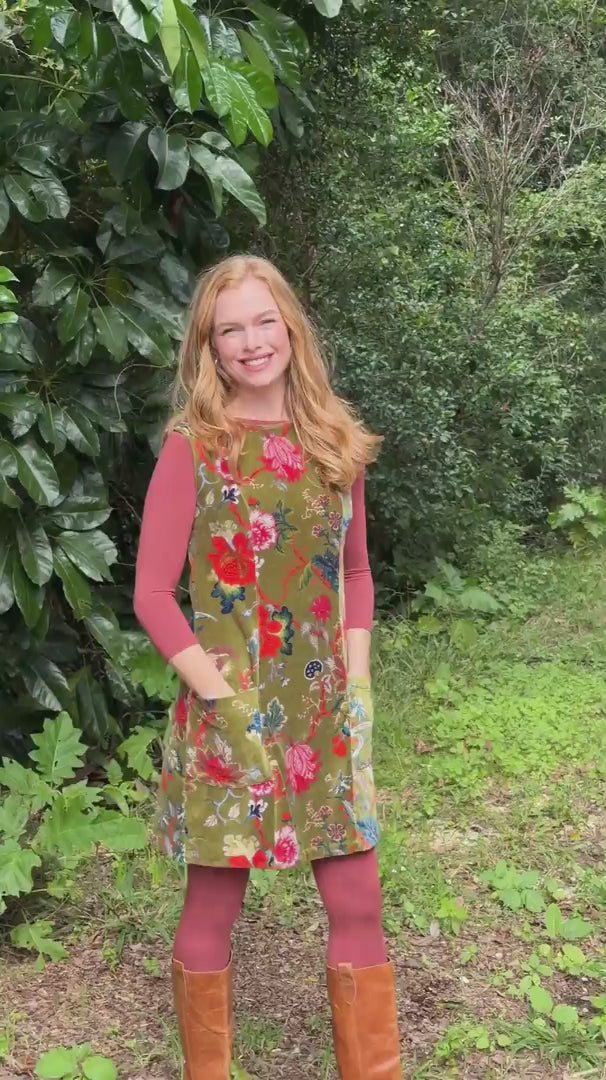 Velvet Polly Pocket Tunic Moss Green video