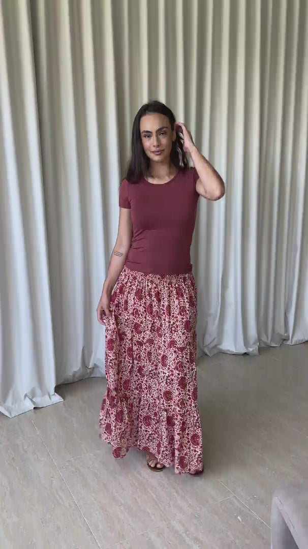 Dawn Maxi Skirt Rose video