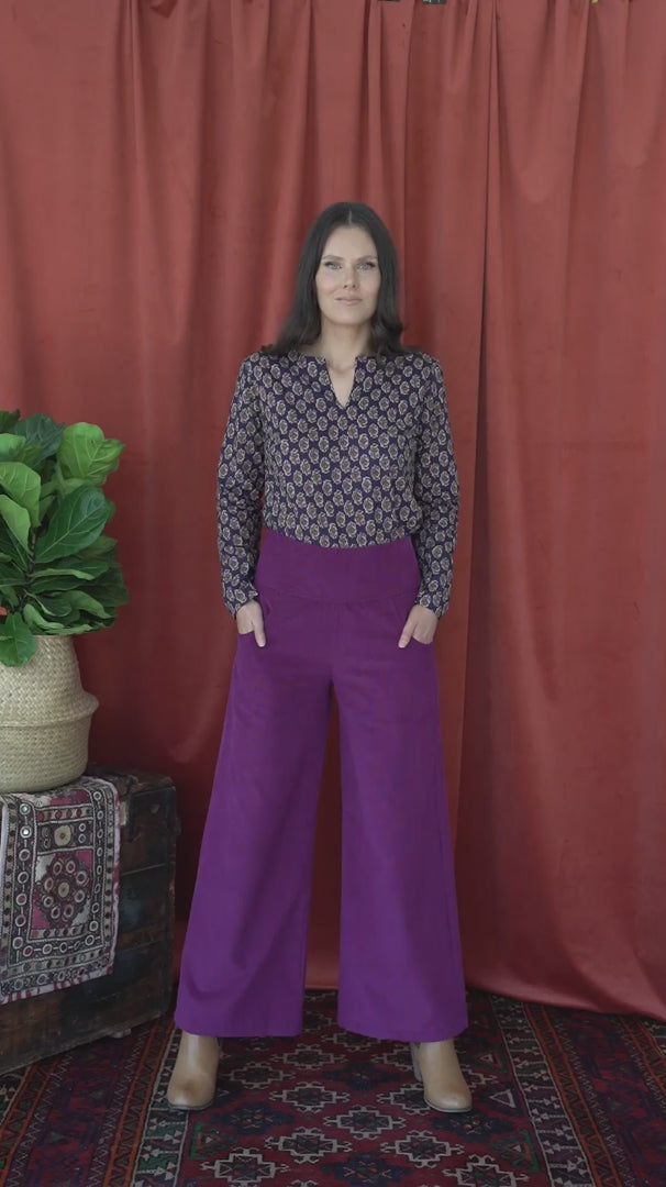 Esta Corduroy Pants Plum Caspia video