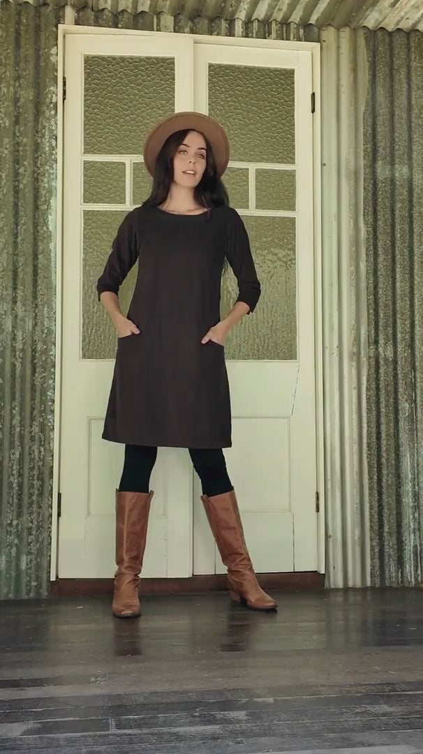 Jamie Corduroy Dress Ganache video