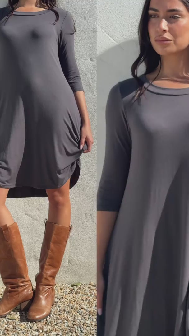 Half Sleeve Jersey Dress Dark Grey video