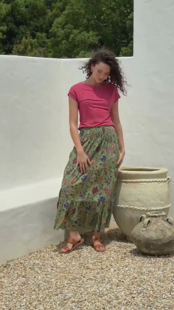 Dawn Maxi Skirt Aspen video