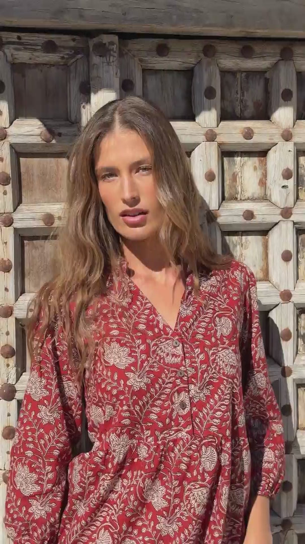 Tiered Midi Dress Ochre video