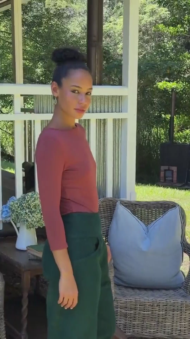 Nora Corduroy Pants Botanical Garden video