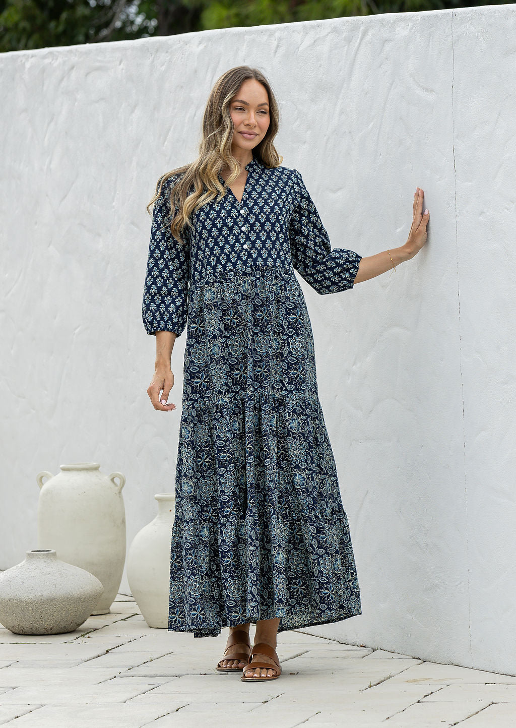 Blue Mango Tiered Maxi Dress