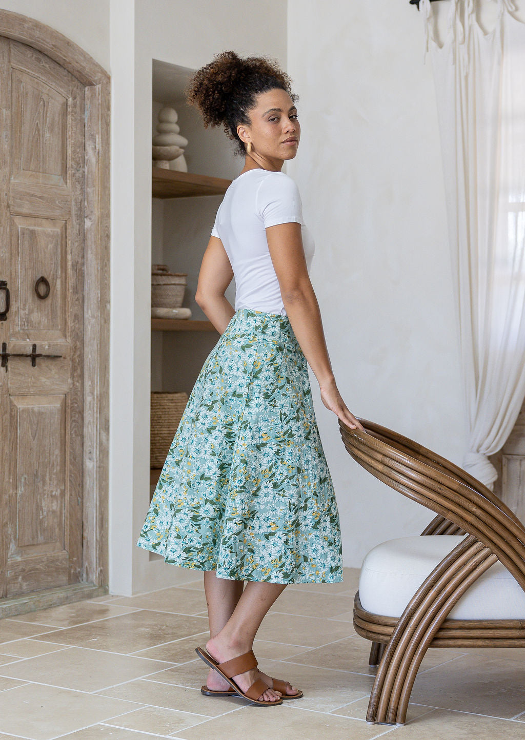 【HOUGA】daisy skirt Zarah Skirt Daisy | Mid length A-line Skirt With Pockets – Karma East