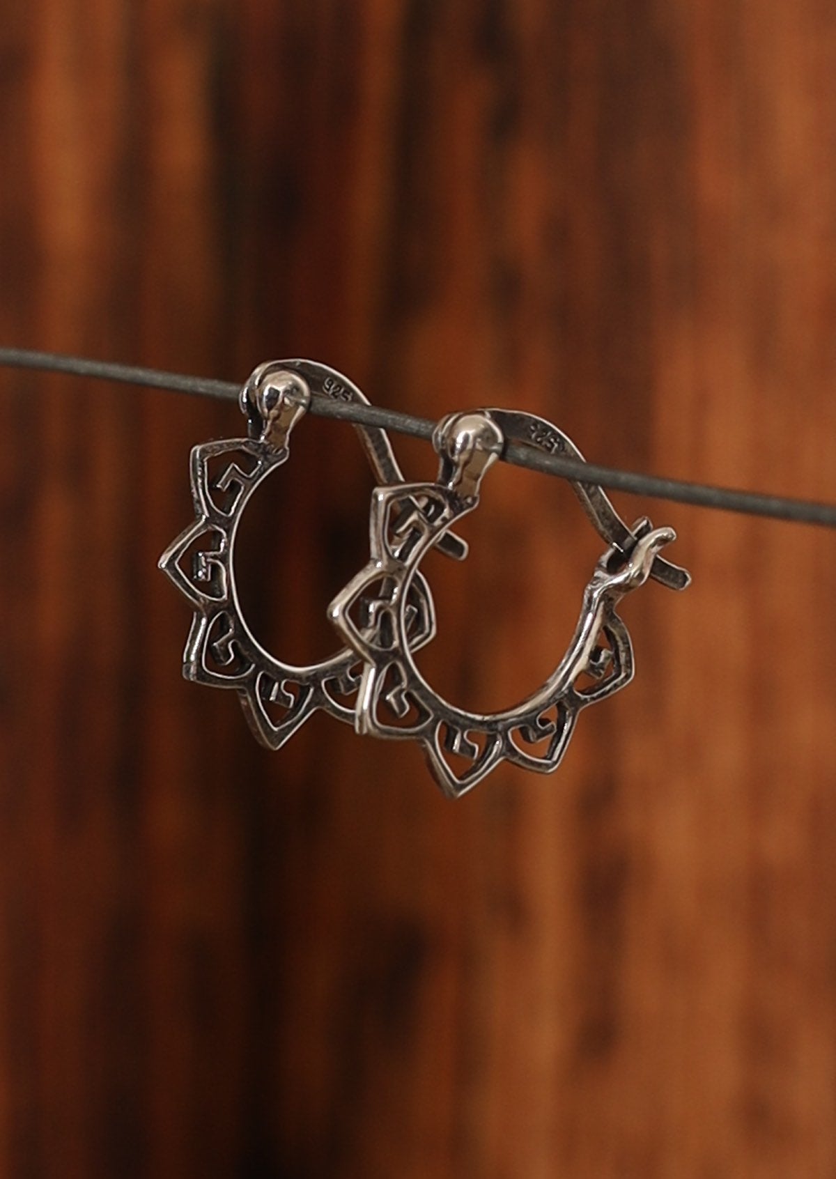 sterling silver boho flower hoop earrings Australia