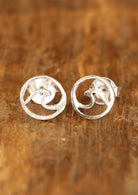 sterling silver studs circle with wave inside Australia