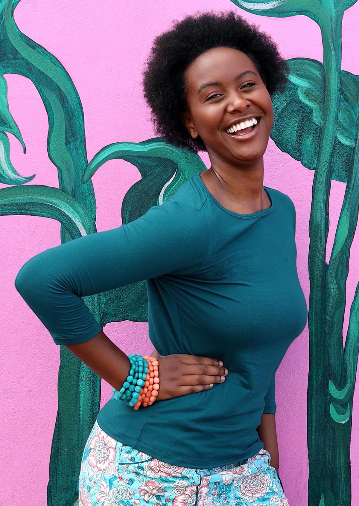 Boat Neck Top Teal | Karma East Australia