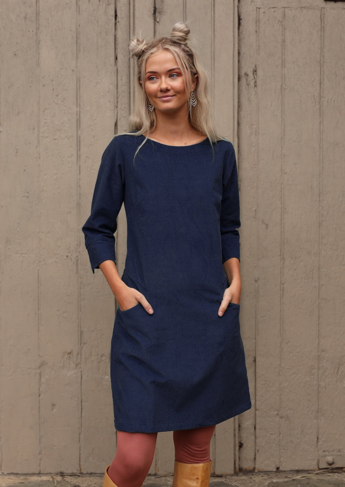 Navy blue 2024 corduroy dress