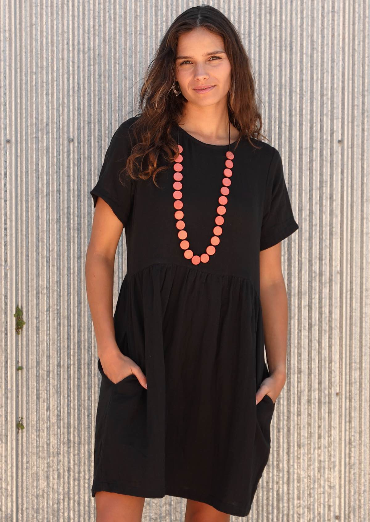 Black cotton hotsell dress casual