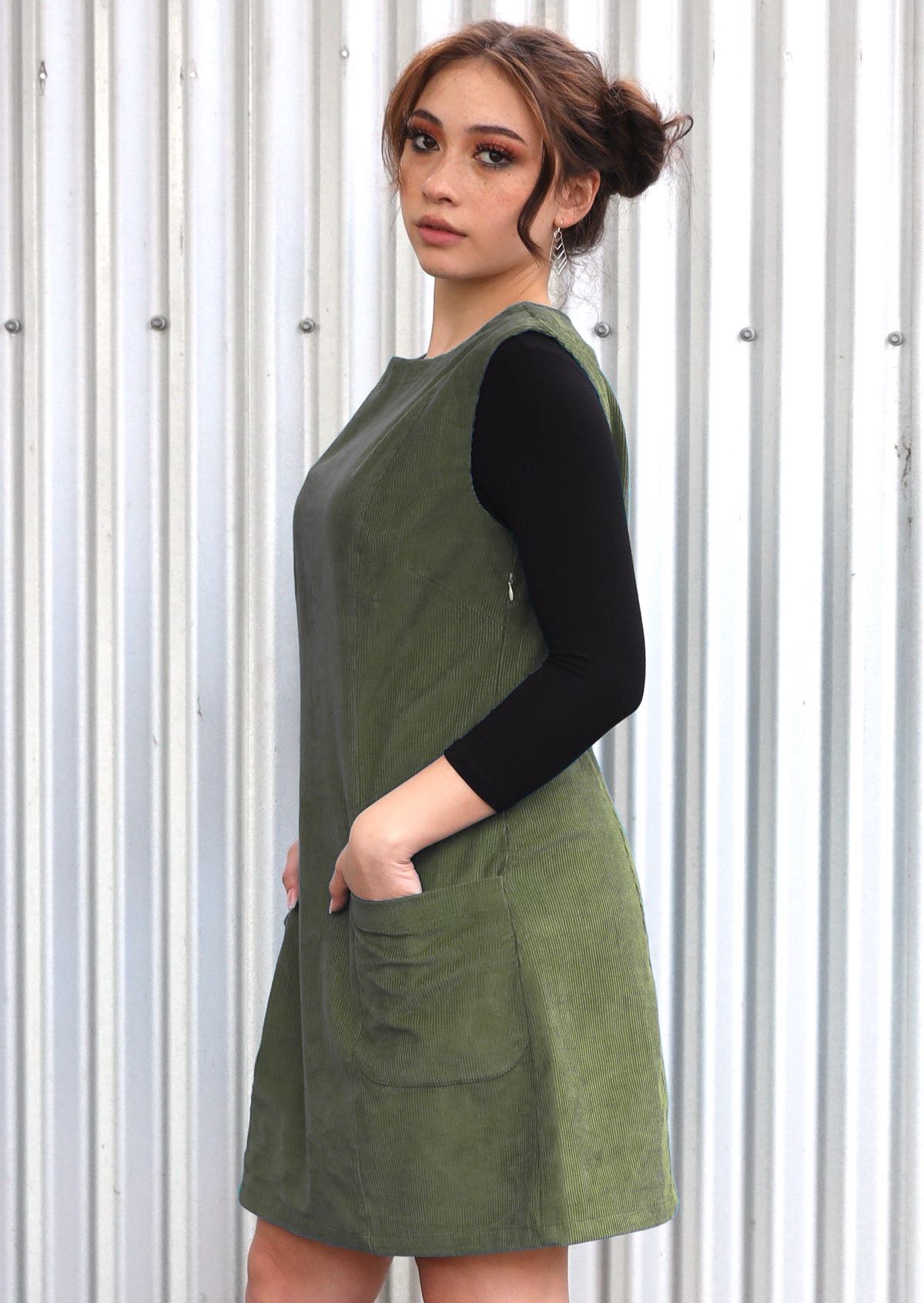 Olive green skirts outlet tunic