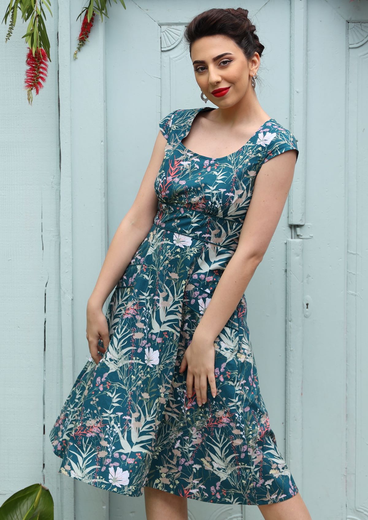 Cap Sleeve Empire Waistline Womens Cotton Dress Australia