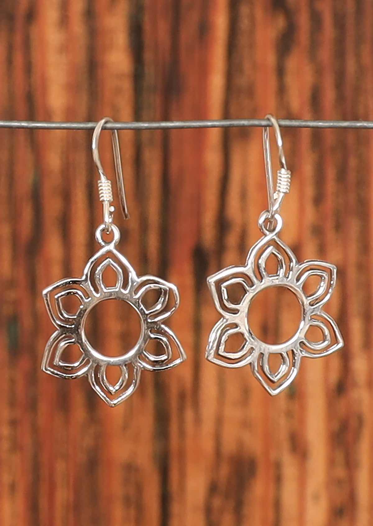 sterling silver flower earrings Australia