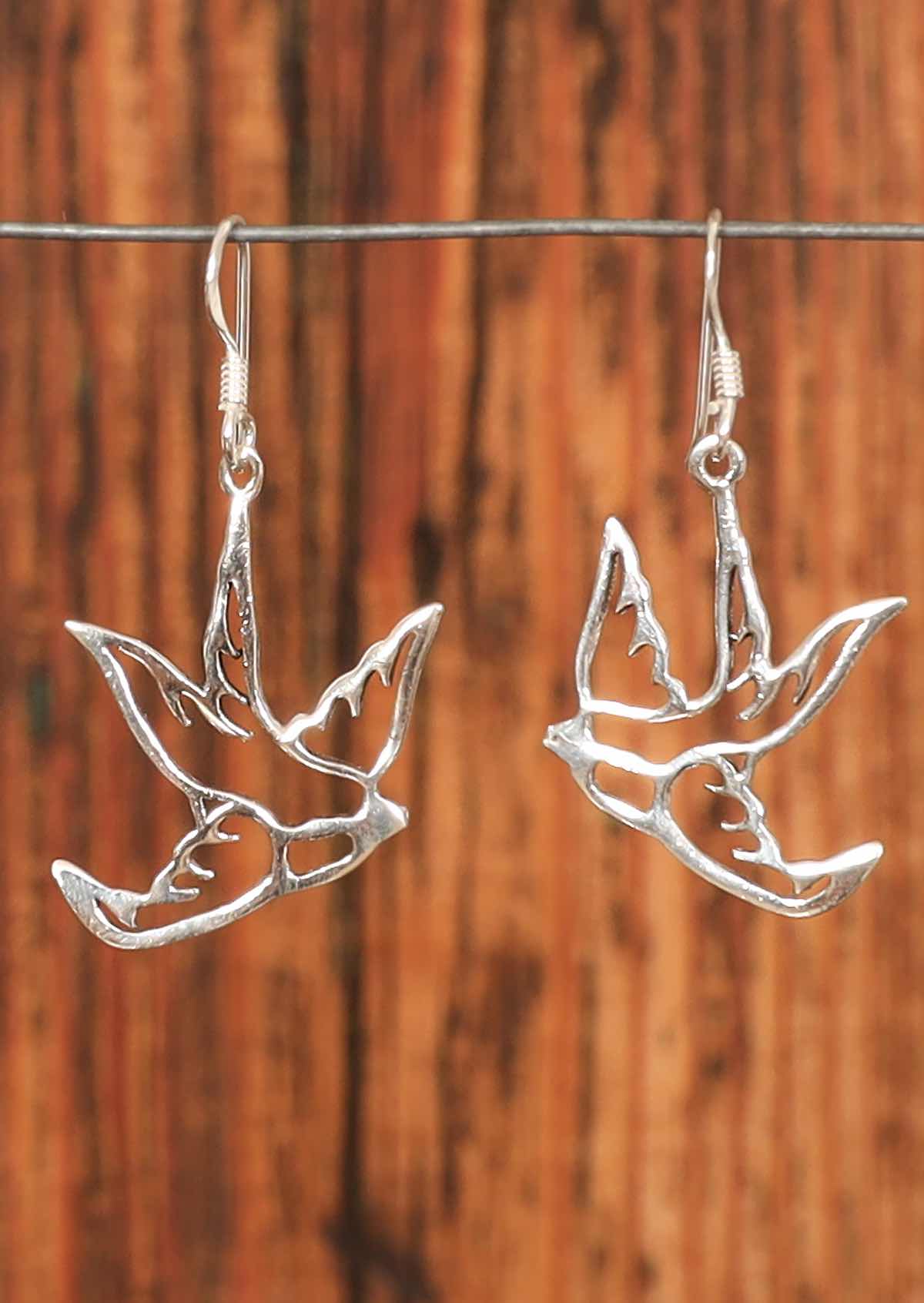 sterling silver large swift bird earrings Australia