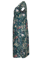 Side View Short Sleeve Floral Cotton Dress